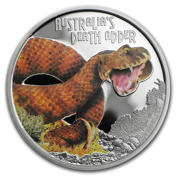 2016 Tuvalu 1 oz Silver Death Adder Proof 2016 Tuvalu 1 oz Silver Death Adder Proof